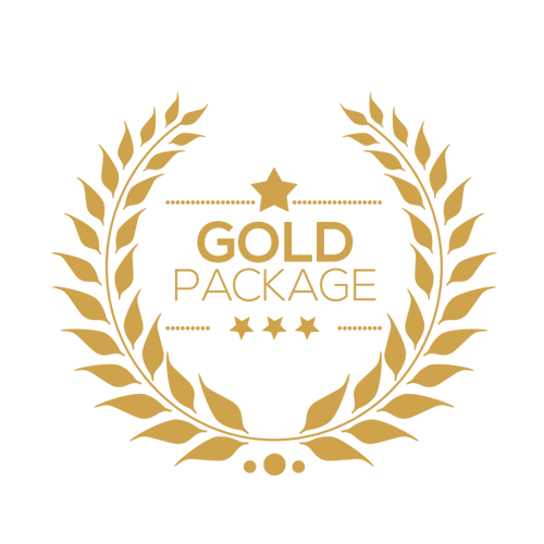 Gold Package Laurels Wreath Badge