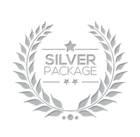 Silver Package Laurels Wreath Badge